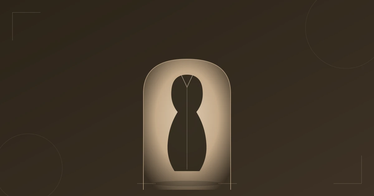 Illustration: Elegante Silhouette in einem lichtdurchfluteten Durchgang, sinnbildlich für selbstbewussten Auftritt im Business-Look
