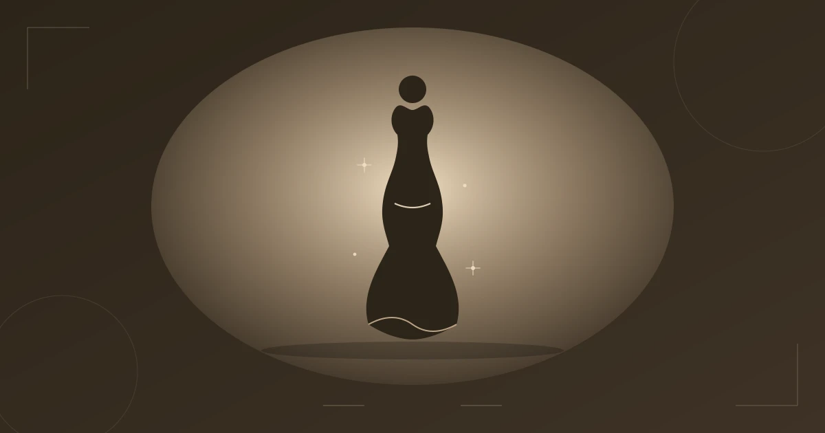 Illustration: Fließende Romantic-Silhouette im warmen Licht mit zarten Glanzpunkten — die souveräne Version der Yin-Linie