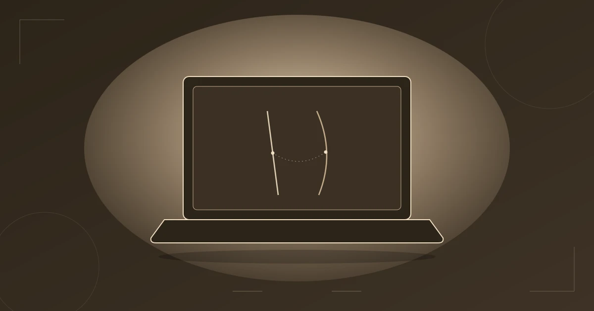 Illustration: Laptop im warmen Licht mit Yin- und Yang-Linien auf dem Bildschirm — Sinnbild für Stilklarheit durch Online-Beratung